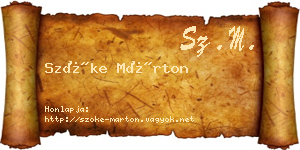 Szőke Márton névjegykártya