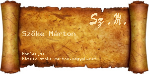 Szőke Márton névjegykártya