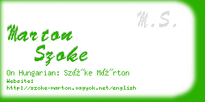 marton szoke business card